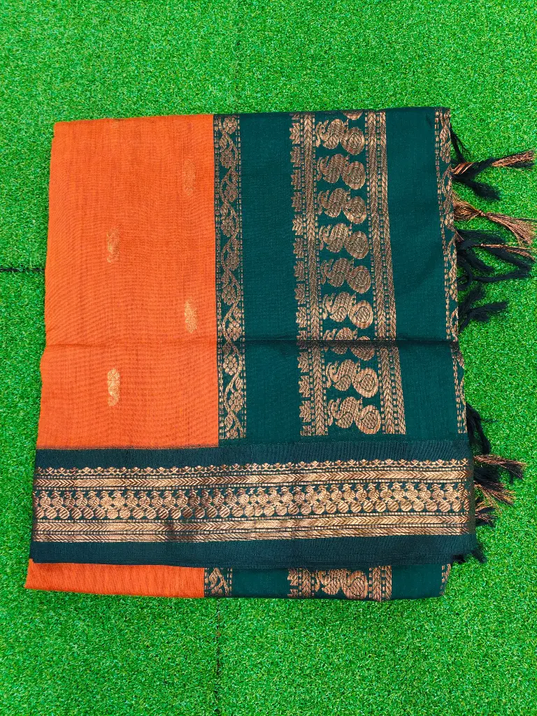 6var Saree Orange