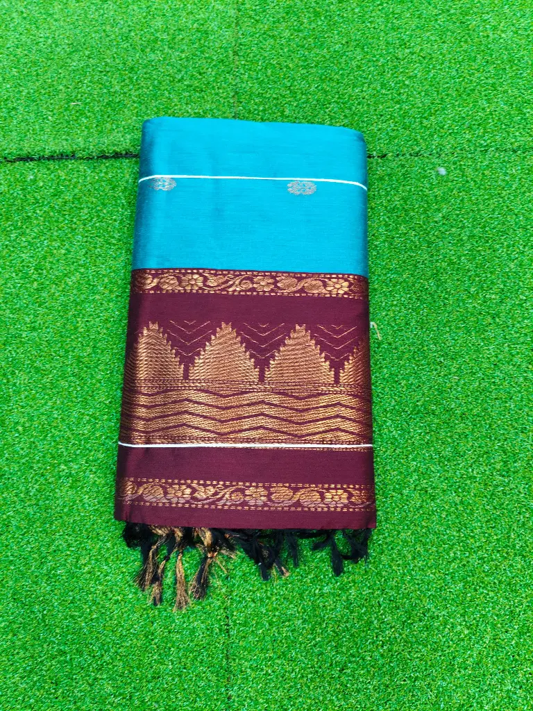 6var Saree Blue Colour