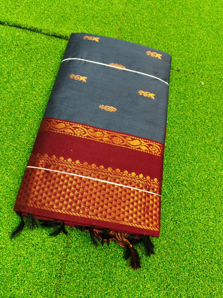 6var Saree Grey Colour 