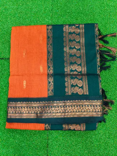 6var Saree Orange