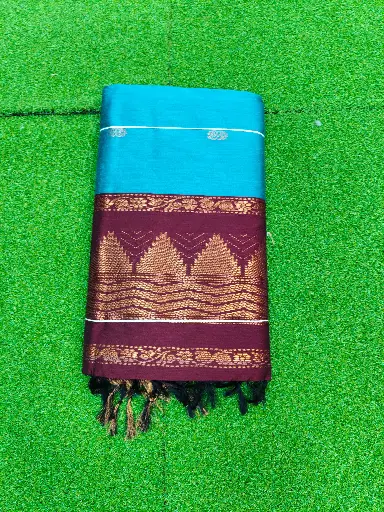 6var Saree Blue Colour